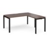 Adapt desk 1600mm x 800mm with 800mm return desk - black frame Walnut top - ER1688-K-W