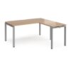 Adapt desk 1600mm x 800mm with 800mm return desk - silver frame Beech top - ER1688-S-B
