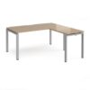 Adapt desk 1600mm x 800mm with 800mm return desk - silver frame Kendal Oak Top - ER1688-S-KO