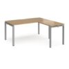 Adapt desk 1600mm x 800mm with 800mm return desk - silver frame Oak Top - ER1688-S-O
