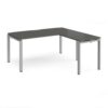 Adapt desk 1600mm x 800mm with 800mm return desk - silver frame storm grey top - ER1688-S-OG