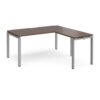 Adapt desk 1600mm x 800mm with 800mm return desk - silver frame Walnut top - ER1688-S-W