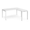 Adapt desk 1600mm x 800mm with 800mm return desk - white frame White Top - ER1688-WH-WH
