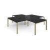 Adapt back to back 4 desk cluster 2800mm x 1600mm with 800mm return desks - green frame black top - ER28168-GN-BK