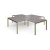 Adapt back to back 4 desk cluster 2800mm x 1600mm with 800mm return desks - green frame Grey Oak Top - ER28168-GN-GO