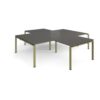 Adapt back to back 4 desk cluster 2800mm x 1600mm with 800mm return desks - green frame storm grey top - ER28168-GN-OG
