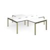 Adapt back to back 4 desk cluster 2800mm x 1600mm with 800mm return desks - green frame White Top black edge - ER28168-GN-WK