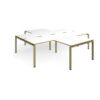 Adapt back to back 4 desk cluster 2800mm x 1600mm with 800mm return desks - green frame White Top oak edge - ER28168-GN-WO