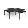 Adapt back to back 4 desk cluster 2800mm x 1600mm with 800mm return desks - black frame black top - ER28168-K-BK