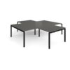 Adapt back to back 4 desk cluster 2800mm x 1600mm with 800mm return desks - black frame storm grey top - ER28168-K-OG