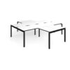 Adapt back to back 4 desk cluster 2800mm x 1600mm with 800mm return desks - black frame White Top black edge - ER28168-K-WK