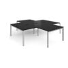 Adapt back to back 4 desk cluster 2800mm x 1600mm with 800mm return desks - silver frame black top - ER28168-S-BK
