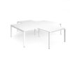 Adapt back to back 4 desk cluster 2800mm x 1600mm with 800mm return desks - white frame White Top - ER28168-WH-WH