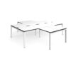 Adapt back to back 4 desk cluster 2800mm x 1600mm with 800mm return desks - white frame White Top black edge - ER28168-WH-WK
