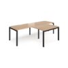 Adapt double straight desks 2800mm x 800mm with 800mm return desks - black frame Beech top - ER2888-K-B