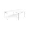 Adapt double straight desks 3200mm x 800mm with 800mm return desks - white frame White Top - ER3288-WH-WH