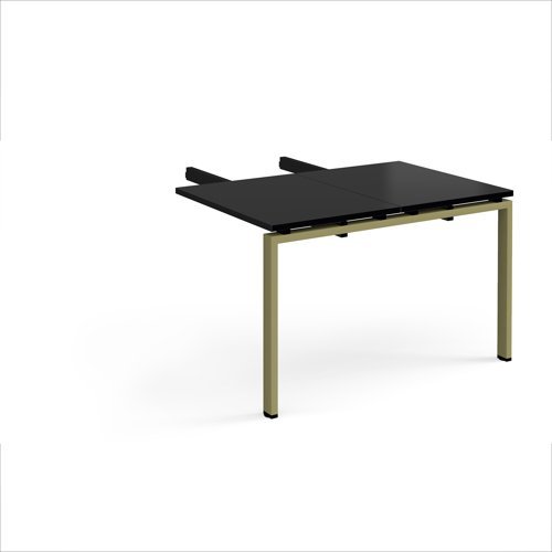 Adapt add on unit double return desk 800mm x 1200mm - green frame black top - ER812-AB-GN-BK