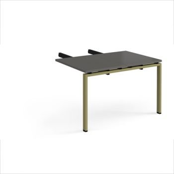 Adapt add on unit double return desk 800mm x 1200mm - green frame storm grey top - ER812-AB-GN-OG