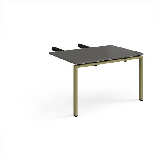 Adapt add on unit double return desk 800mm x 1200mm - green frame storm grey top - ER812-AB-GN-OG