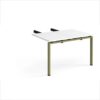 Adapt add on unit double return desk 800mm x 1200mm - green frame White Top - ER812-AB-GN-WH