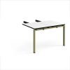 Adapt add on unit double return desk 800mm x 1200mm - green frame White Top black edge - ER812-AB-GN-WK