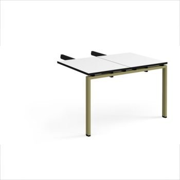 Adapt add on unit double return desk 800mm x 1200mm - green frame White Top black edge - ER812-AB-GN-WK