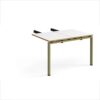 Adapt add on unit double return desk 800mm x 1200mm - green frame White Top oak edge - ER812-AB-GN-WO