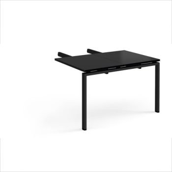 Adapt add on unit double return desk 800mm x 1200mm - black frame black top - ER812-AB-K-BK