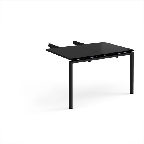 Adapt add on unit double return desk 800mm x 1200mm - black frame black top - ER812-AB-K-BK
