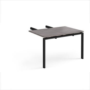 Adapt add on unit double return desk 800mm x 1200mm - black frame Grey Oak Top - ER812-AB-K-GO