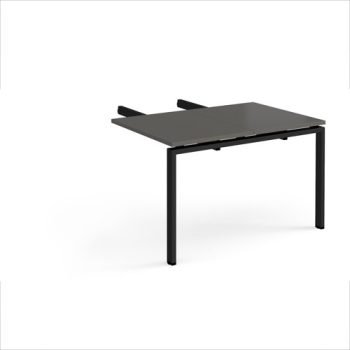 Adapt add on unit double return desk 800mm x 1200mm - black frame storm grey top - ER812-AB-K-OG