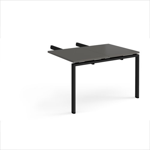 Adapt add on unit double return desk 800mm x 1200mm - black frame storm grey top - ER812-AB-K-OG