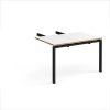Adapt add on unit double return desk 800mm x 1200mm - black frame White Top with oak edge - ER812-AB-K-WO