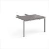 Adapt add on unit double return desk 800mm x 1200mm - silver frame Grey Oak Top - ER812-AB-S-GO