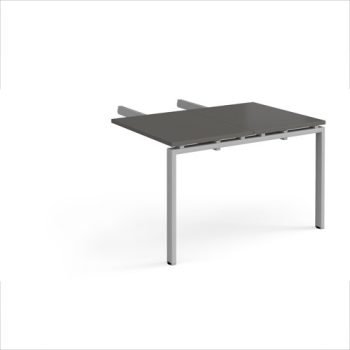 Adapt add on unit double return desk 800mm x 1200mm - silver frame storm grey top - ER812-AB-S-OG
