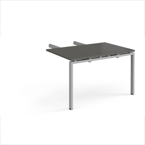 Adapt add on unit double return desk 800mm x 1200mm - silver frame storm grey top - ER812-AB-S-OG