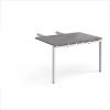 Adapt add on unit double return desk 800mm x 1200mm - white frame Grey Oak Top - ER812-AB-WH-GO