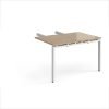 Adapt add on unit double return desk 800mm x 1200mm - white frame Kendal Oak Top - ER812-AB-WH-KO
