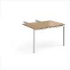 Adapt add on unit double return desk 800mm x 1200mm - white frame Oak Top - ER812-AB-WH-O