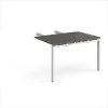 Adapt add on unit double return desk 800mm x 1200mm - white frame storm grey top - ER812-AB-WH-OG