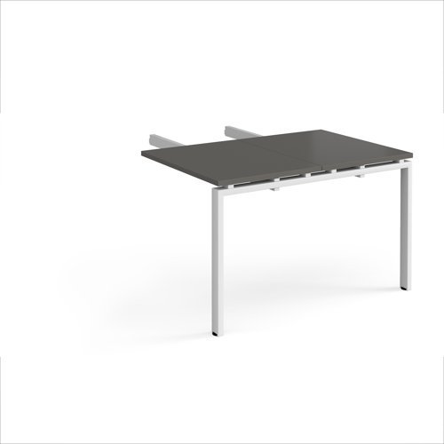 Adapt add on unit double return desk 800mm x 1200mm - white frame storm grey top - ER812-AB-WH-OG