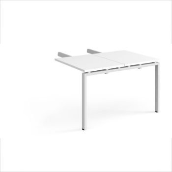 Adapt add on unit double return desk 800mm x 1200mm - white frame White Top - ER812-AB-WH-WH