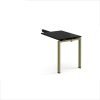 Adapt add on unit single return desk 800mm x 600mm - green frame black top - ER86-AB-GN-BK