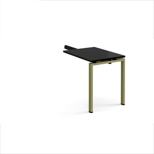 Adapt add on unit single return desk 800mm x 600mm - green frame black top - ER86-AB-GN-BK
