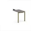 Adapt add on unit single return desk 800mm x 600mm - green frame Grey Oak Top - ER86-AB-GN-GO