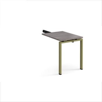 Adapt add on unit single return desk 800mm x 600mm - green frame Grey Oak Top - ER86-AB-GN-GO