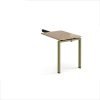 Adapt add on unit single return desk 800mm x 600mm - green frame Kendal Oak Top - ER86-AB-GN-KO