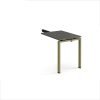 Adapt add on unit single return desk 800mm x 600mm - green frame storm grey top - ER86-AB-GN-OG