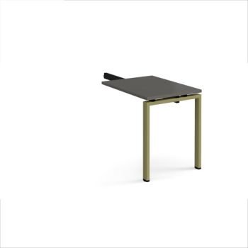 Adapt add on unit single return desk 800mm x 600mm - green frame storm grey top - ER86-AB-GN-OG