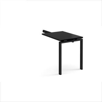 Adapt add on unit single return desk 800mm x 600mm - black frame black top - ER86-AB-K-BK